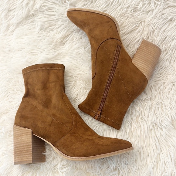 Steve Madden Viper Faux Suede Brown pull on ankle boot women size 8.5 - Picture 4 of 5